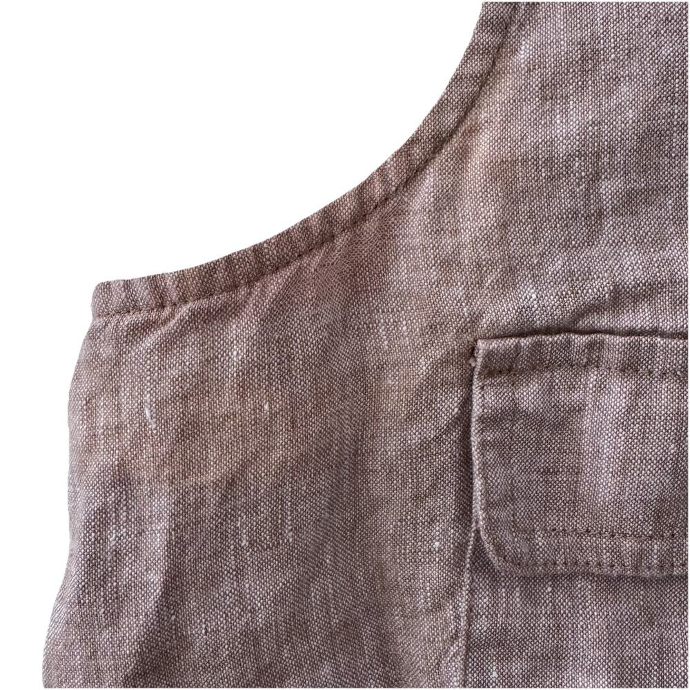 J.Jill Love 100% Linen Sleeveless Brown Button Dress Sz S Classic Sustainable - Picture 6 of 8